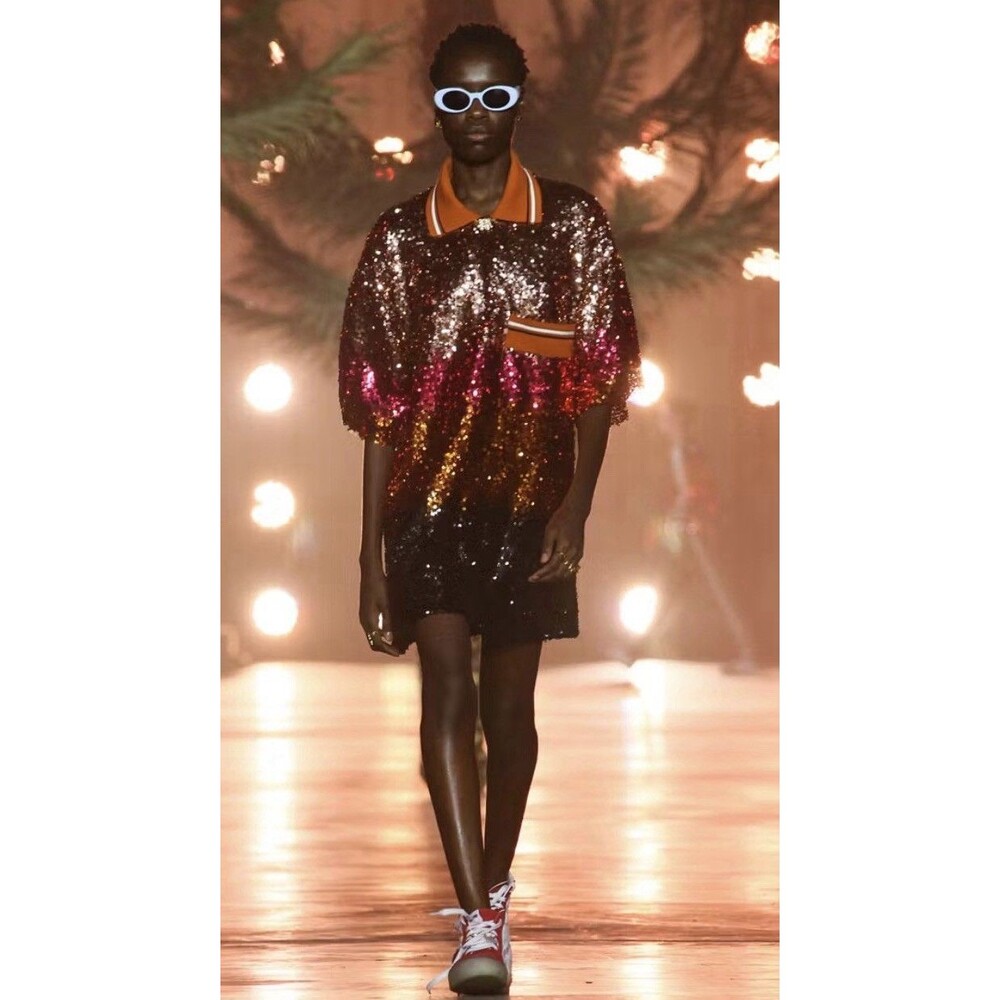 Palm Angels Show Sequins Polo Dress NWT 44 Retail: $1800